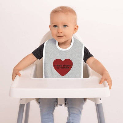 Embroidered Critical Thinker in Training Baby Bib - Top Health Naturals